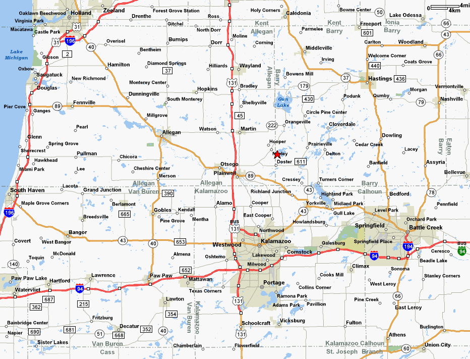 Printable South West Michigan Map graphic relating to Printable Maps of Michigan named Printable South West Michigan Map